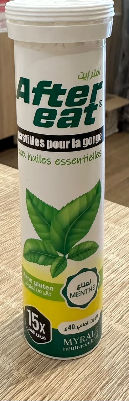 ZI.MYRALE MYRALOSE AFTER EAT PASTILLE POUR LA GORGE GOUT MENTHE 15 PASTILLES C/20 SANS GLUTEN