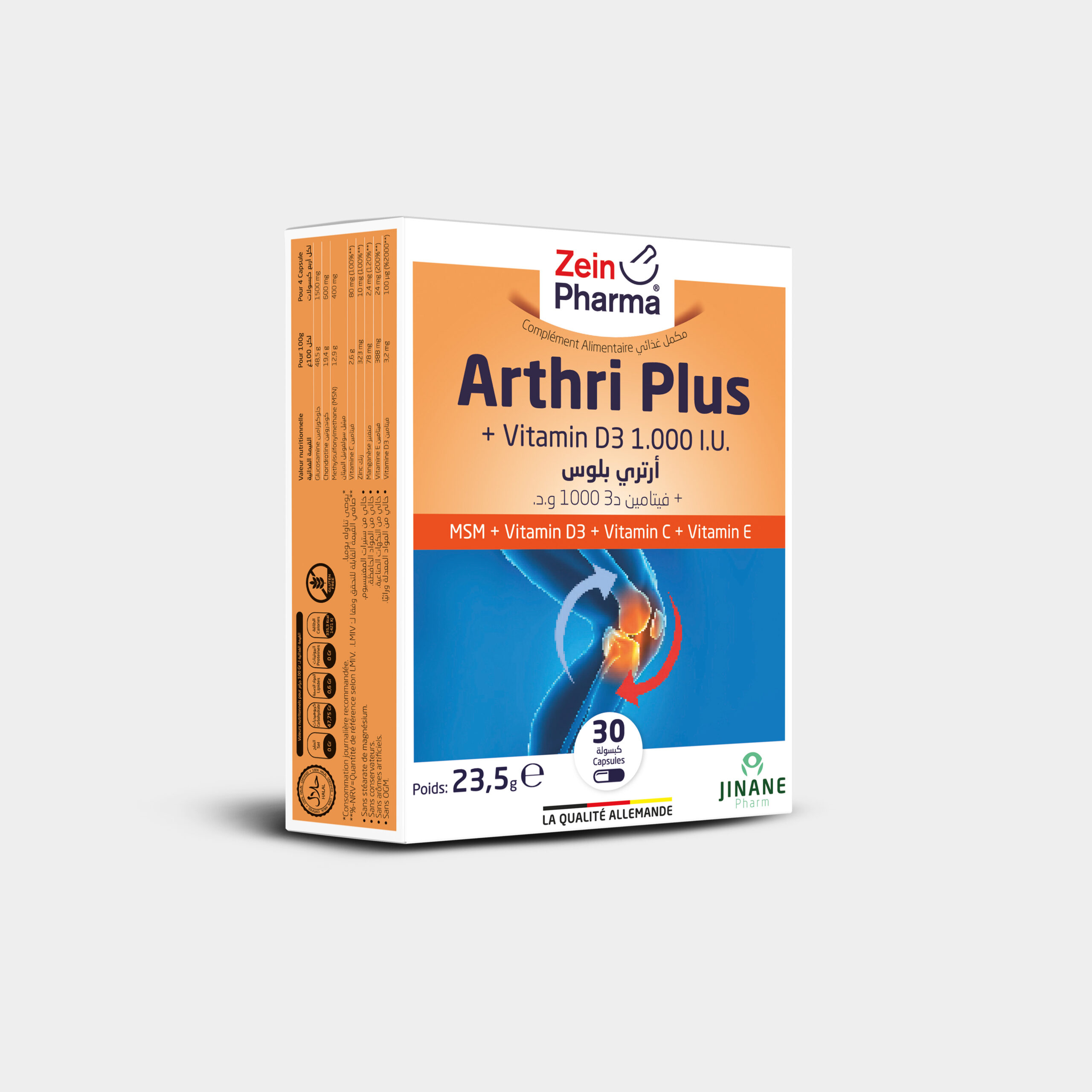 ZEIN PHARMA ARTHRI PLUS . VIT D3 1000 UI BT/30 CAPS C/100