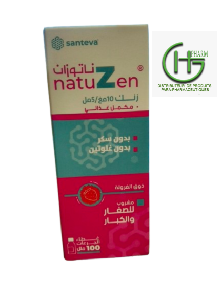 SANTEVA.NATUZEN ZINC SIROP GOUT FRAISE 100ML C/48