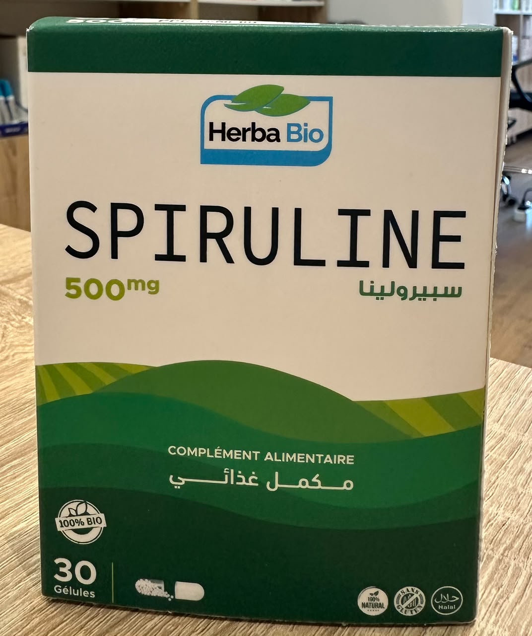 HERBA BIO SPIRULINE 500MG BT/30