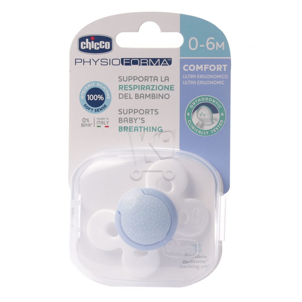 CHICCO SUCETTE COMFORT 0-6M *BLEU*