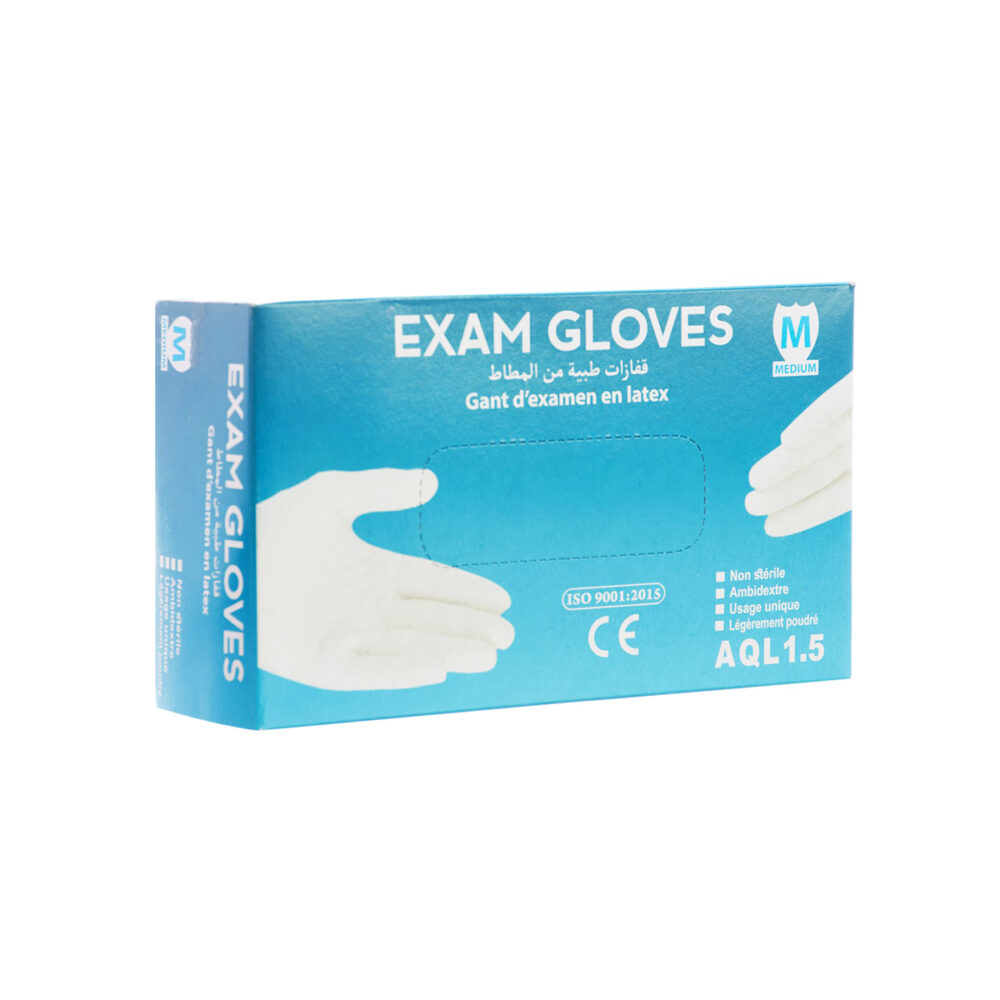 GANT NON STERILE EXAM GLOVES EN LATEX TAILLE M