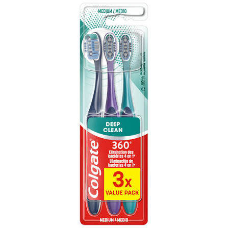 COLGATE BROSSE A DENTS 360 DEEP CLEAN X3 MEDIUM 