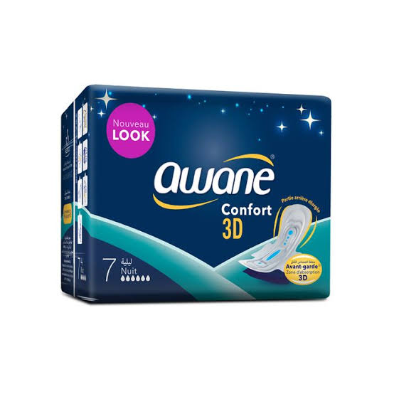 AWANE SERVIETTE HYGIENIQUE 3D NUIT PACK X7 PCS.