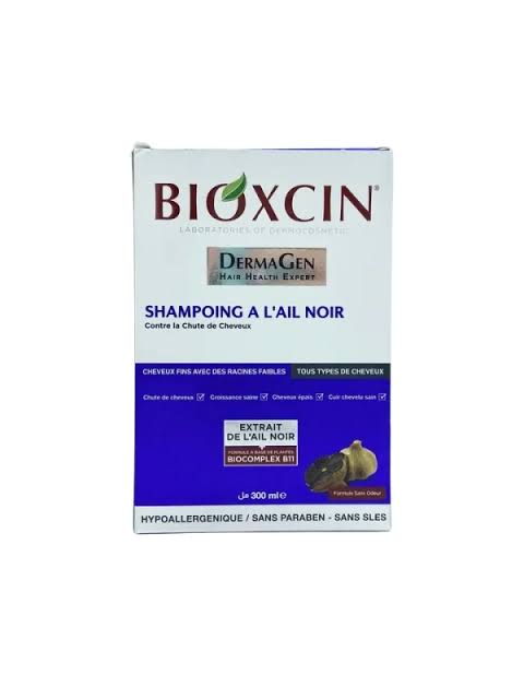 BIOXCIN DERMAGEN SHMPOO A L'AIL NOIR ANTI-CHUTE TOUS TYPES DE CHEVEUX 300ML