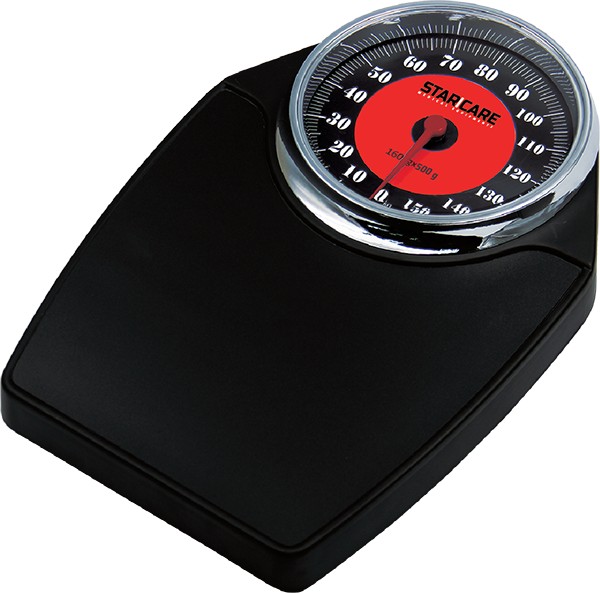 STAR CARE PESE PERSONNE MECANIQUE NOIR ET CADRAN ROUGE CHARGE MAXIMUM : 160KG-GRAD D:500GR REFSC8-BS