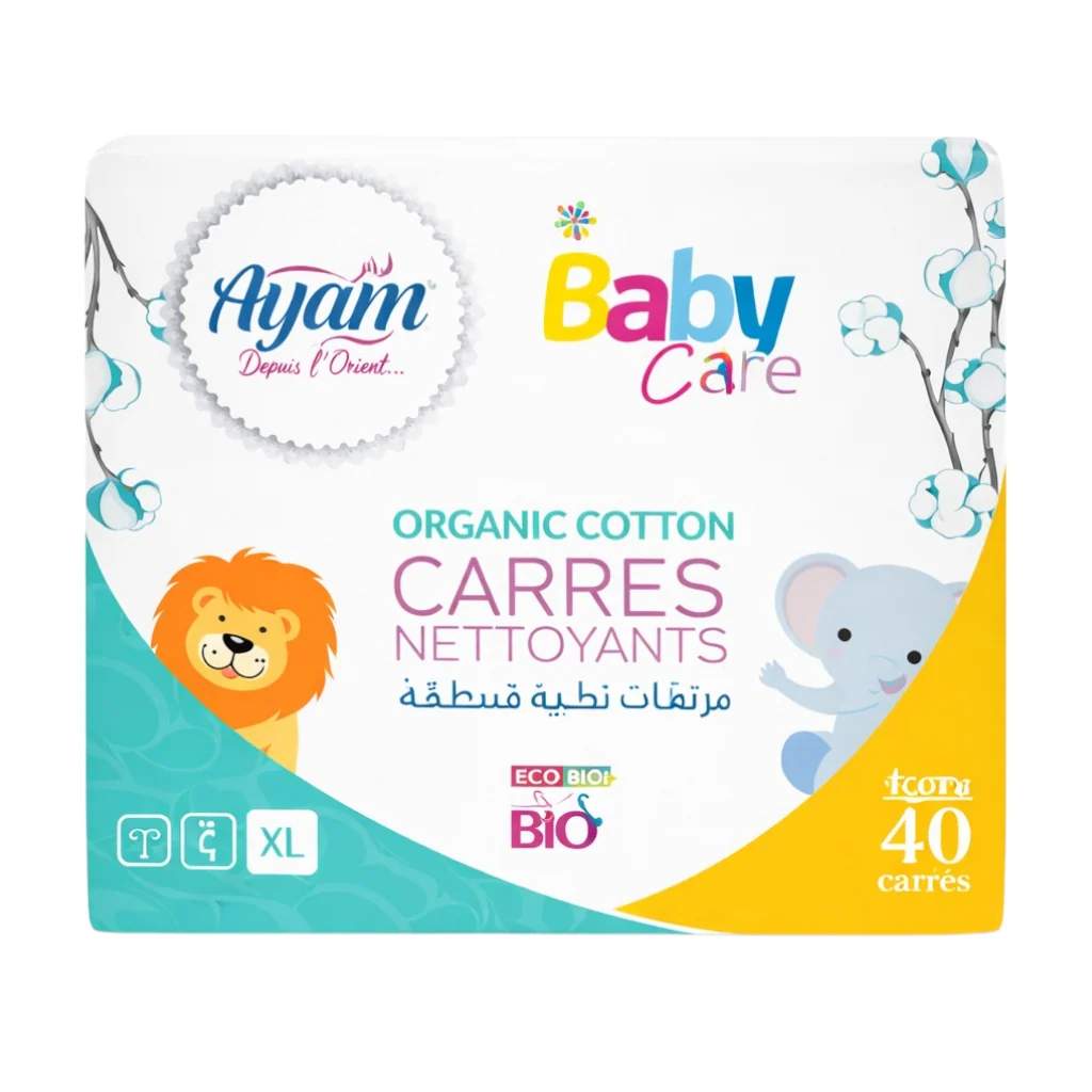 AYAM BABY ORGANIC COTON CARRES NETTOYANT B/40