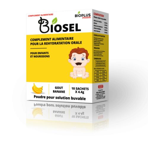 BIOPLUS BIOSEL SEL DE REHYDRATATION POUDRE GOUT BANANE 